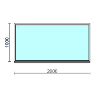 Fix ablak.  200x100 cm (Rendelhető méretek: szélesség 195-204 cm, magasság 95-104 cm.)   Green 76 profilból