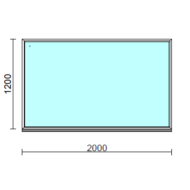 Fix ablak.  200x120 cm (Rendelhető méretek: szélesség 195-204 cm, magasság 115-124 cm.)   Optima 76 profilból