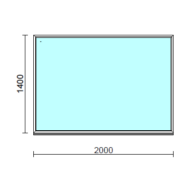 Fix ablak.  200x140 cm (Rendelhető méretek: szélesség 195-204 cm, magasság 135-144 cm.)   Green 76 profilból