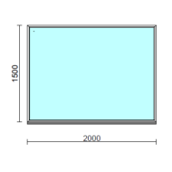 Fix ablak.  200x150 cm (Rendelhető méretek: szélesség 195-204 cm, magasság 145-154 cm.)   Green 76 profilból