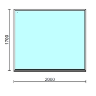 Fix ablak.  200x170 cm (Rendelhető méretek: szélesség 195-204 cm, magasság 165-174 cm.)   Green 76 profilból