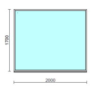Fix ablak.  200x170 cm (Rendelhető méretek: szélesség 195-204 cm, magasság 165-174 cm.) Deluxe A85 profilból