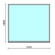 Fix ablak.  200x180 cm (Rendelhető méretek: szélesség 195-204 cm, magasság 175-184 cm.)   Green 76 profilból