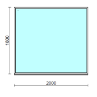 Fix ablak.  200x180 cm (Rendelhető méretek: szélesség 195-204 cm, magasság 175-184 cm.)  New Balance 85 profilból