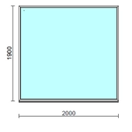 Fix ablak.  200x190 cm (Rendelhető méretek: szélesség 195-204 cm, magasság 185-194 cm.) Deluxe A85 profilból