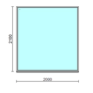 Fix ablak.  200x210 cm (Rendelhető méretek: szélesség 195-204 cm, magasság 205-214 cm.)   Green 76 profilból