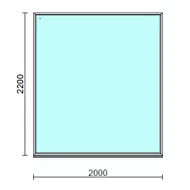 Fix ablak.  200x220 cm (Rendelhető méretek: szélesség 195-204 cm, magasság 215-224 cm.) Deluxe A85 profilból