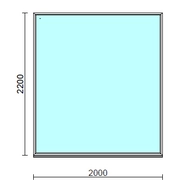 Fix ablak.  200x220 cm (Rendelhető méretek: szélesség 195-204 cm, magasság 215-224 cm.)   Green 76 profilból