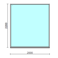 Fix ablak.  200x220 cm (Rendelhető méretek: szélesség 195-204 cm, magasság 215-224 cm.)  New Balance 85 profilból