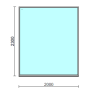 Fix ablak.  200x230 cm (Rendelhető méretek: szélesség 195-200 cm, magasság 225-230 cm.)   Green 76 profilból