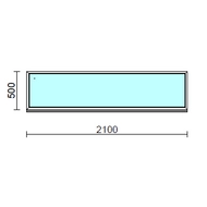 Fix ablak.  210x 50 cm (Rendelhető méretek: szélesség 205-214 cm, magasság 50-54 cm.) Deluxe A85 profilból