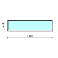 Fix ablak.  210x 50 cm (Rendelhető méretek: szélesség 205-214 cm, magasság 50-54 cm.) Deluxe A85 profilból