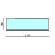 Fix ablak.  210x 60 cm (Rendelhető méretek: szélesség 205-214 cm, magasság 55-64 cm.) Deluxe A85 profilból