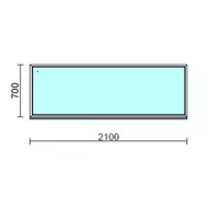 Fix ablak.  210x 70 cm (Rendelhető méretek: szélesség 205-214 cm, magasság 65-74 cm.)   Green 76 profilból