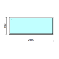 Fix ablak.  210x 80 cm (Rendelhető méretek: szélesség 205-214 cm, magasság 75-84 cm.) Deluxe A85 profilból