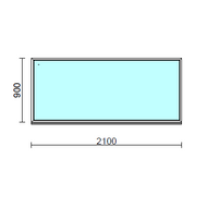 Fix ablak.  210x 90 cm (Rendelhető méretek: szélesség 205-214 cm, magasság 85-94 cm.)   Green 76 profilból