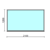 Fix ablak.  210x120 cm (Rendelhető méretek: szélesség 205-214 cm, magasság 115-124 cm.)  New Balance 85 profilból
