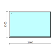 Fix ablak.  210x130 cm (Rendelhető méretek: szélesség 205-214 cm, magasság 125-134 cm.) Deluxe A85 profilból