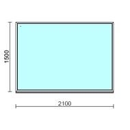 Fix ablak.  210x150 cm (Rendelhető méretek: szélesség 205-214 cm, magasság 145-154 cm.) Deluxe A85 profilból