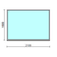 Fix ablak.  210x150 cm (Rendelhető méretek: szélesség 205-214 cm, magasság 145-154 cm.)   Green 76 profilból