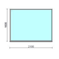 Fix ablak.  210x160 cm (Rendelhető méretek: szélesség 205-214 cm, magasság 155-164 cm.) Deluxe A85 profilból