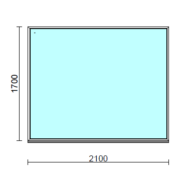 Fix ablak.  210x170 cm (Rendelhető méretek: szélesség 205-214 cm, magasság 165-174 cm.) Deluxe A85 profilból