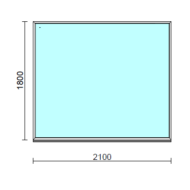 Fix ablak.  210x180 cm (Rendelhető méretek: szélesség 205-214 cm, magasság 175-184 cm.) Deluxe A85 profilból