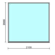 Fix ablak.  210x200 cm (Rendelhető méretek: szélesség 205-214 cm, magasság 195-204 cm.)   Green 76 profilból