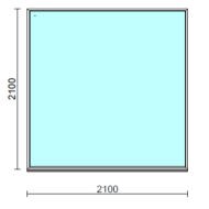 Fix ablak.  210x210 cm (Rendelhető méretek: szélesség 205-214 cm, magasság 205-214 cm.)   Optima 76 profilból