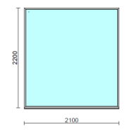 Fix ablak.  210x220 cm (Rendelhető méretek: szélesség 205-210 cm, magasság 215-220 cm.)   Optima 76 profilból