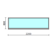 Fix ablak.  220x 60 cm (Rendelhető méretek: szélesség 215-224 cm, magasság 55-64 cm.)   Optima 76 profilból
