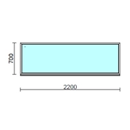 Fix ablak.  220x 70 cm (Rendelhető méretek: szélesség 215-224 cm, magasság 65-74 cm.)  New Balance 85 profilból