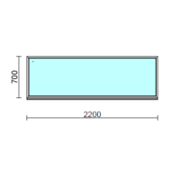 Fix ablak.  220x 70 cm (Rendelhető méretek: szélesség 215-224 cm, magasság 65-74 cm.)   Green 76 profilból