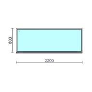 Fix ablak.  220x 80 cm (Rendelhető méretek: szélesség 215-224 cm, magasság 75-84 cm.)  New Balance 85 profilból