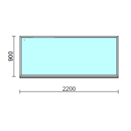 Fix ablak.  220x 90 cm (Rendelhető méretek: szélesség 215-224 cm, magasság 85-94 cm.)   Green 76 profilból