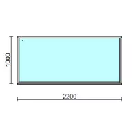 Fix ablak.  220x100 cm (Rendelhető méretek: szélesség 215-224 cm, magasság 95-104 cm.)   Green 76 profilból