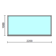 Fix ablak.  220x100 cm (Rendelhető méretek: szélesség 215-224 cm, magasság 95-104 cm.) Deluxe A85 profilból