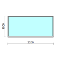 Fix ablak.  220x100 cm (Rendelhető méretek: szélesség 215-224 cm, magasság 95-104 cm.)   Optima 76 profilból