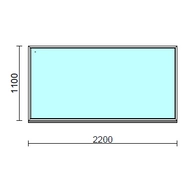 Fix ablak.  220x110 cm (Rendelhető méretek: szélesség 215-224 cm, magasság 105-114 cm.) Deluxe A85 profilból