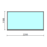 Fix ablak.  220x110 cm (Rendelhető méretek: szélesség 215-224 cm, magasság 105-114 cm.)   Optima 76 profilból