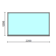 Fix ablak.  220x120 cm (Rendelhető méretek: szélesség 215-224 cm, magasság 115-124 cm.) Deluxe A85 profilból