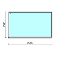 Fix ablak.  220x130 cm (Rendelhető méretek: szélesség 215-224 cm, magasság 125-134 cm.) Deluxe A85 profilból