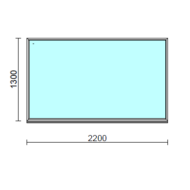 Fix ablak.  220x130 cm (Rendelhető méretek: szélesség 215-224 cm, magasság 125-134 cm.) Deluxe A85 profilból