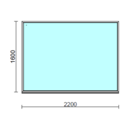 Fix ablak.  220x160 cm (Rendelhető méretek: szélesség 215-224 cm, magasság 155-164 cm.) Deluxe A85 profilból