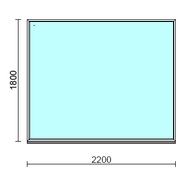 Fix ablak.  220x180 cm (Rendelhető méretek: szélesség 215-224 cm, magasság 175-184 cm.)   Green 76 profilból
