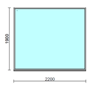 Fix ablak.  220x190 cm (Rendelhető méretek: szélesség 215-224 cm, magasság 185-194 cm.)   Green 76 profilból