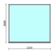 Fix ablak.  220x200 cm (Rendelhető méretek: szélesség 215-224 cm, magasság 195-204 cm.) Deluxe A85 profilból