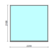 Fix ablak.  220x210 cm (Rendelhető méretek: szélesség 215-220 cm, magasság 205-210 cm.)   Optima 76 profilból