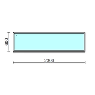 Fix ablak.  230x 60 cm (Rendelhető méretek: szélesség 225-234 cm, magasság 55-64 cm.)   Green 76 profilból