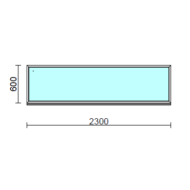 Fix ablak.  230x 60 cm (Rendelhető méretek: szélesség 225-234 cm, magasság 55-64 cm.)   Optima 76 profilból